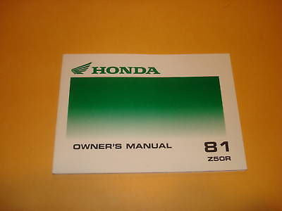 Honda Z50 R  Z50R  Z 50R   Owners Manual 1981