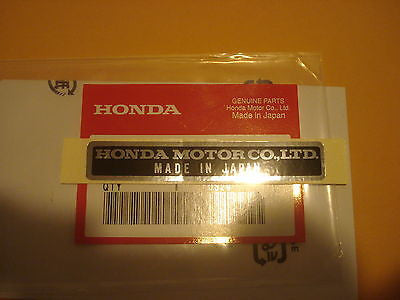 Honda QA50 ATC70 TL125 CA175 CB160 CL160 CL175 CB175 MR175  name plate label OEM