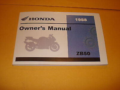 Honda ZB50 ZB 50 Owners Manual 1988
